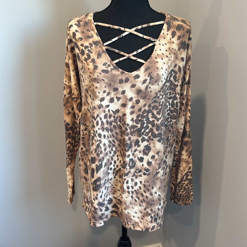 Adora Animal Print Long Sleeve Shirt